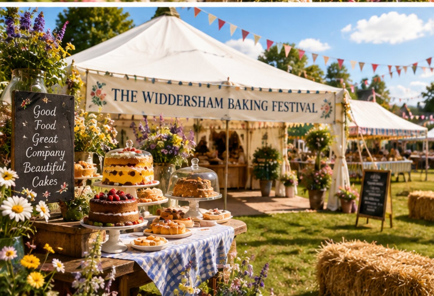 The festival marquee on the village green